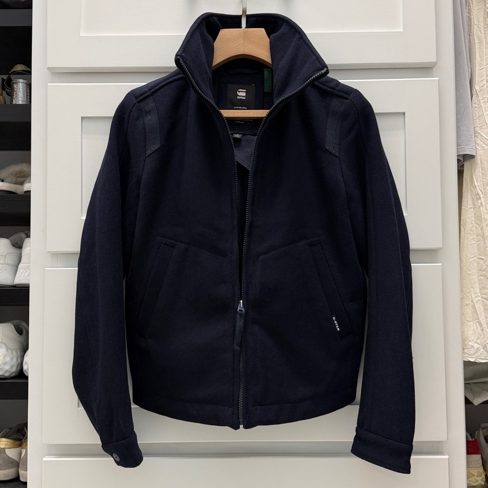 G-Star Navy Blue Zip Front Jacket